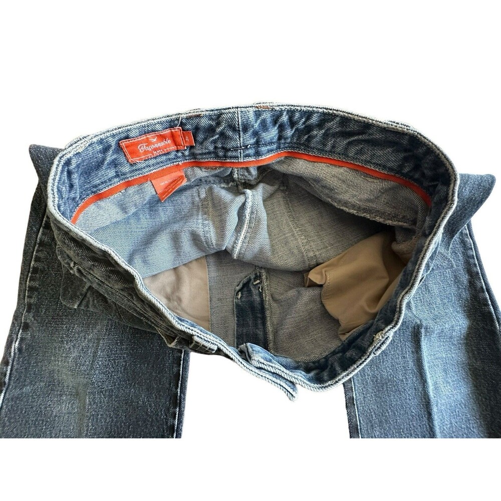 Faconnable Jeans Size 4 Bootcut Straight Blue Black Denim 100% Cotton #O2-5 - Picture 6 of 13